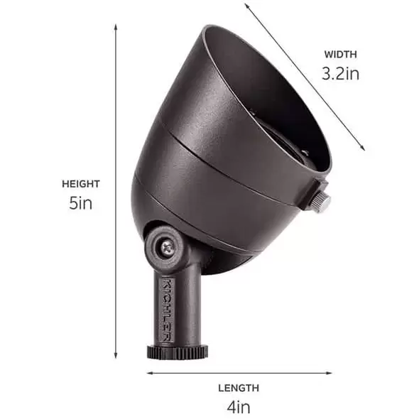 53 W 2700K Integrated LED Textured Black A380 Aluminum 60 Degrees Wide Flood 16158 Series Accent Light | KIC16158BKT27