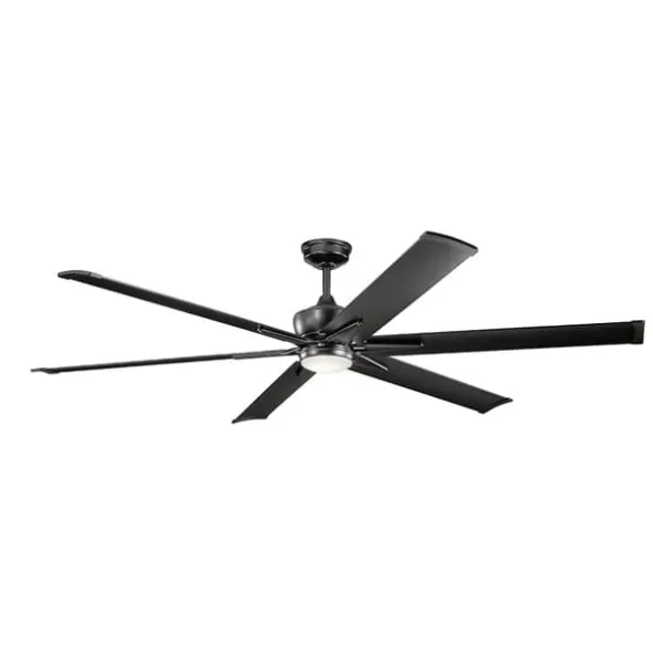 35 to 4 W LED Satin Black Steel Transitional with Down Light Ceiling Fan | KIC300301SBK