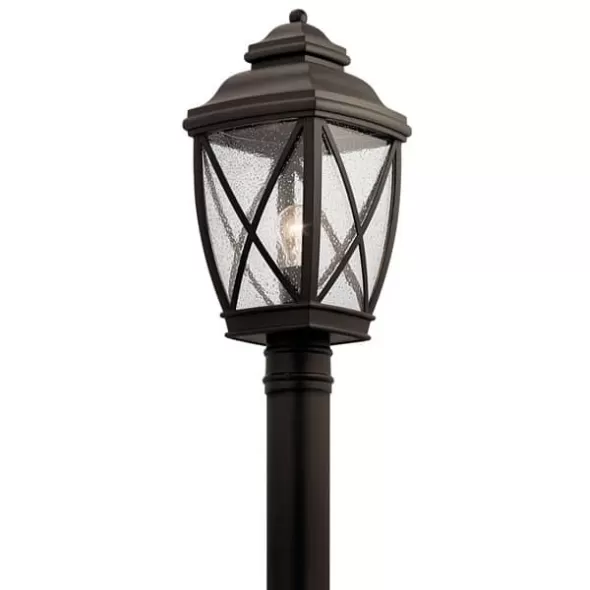 150 W E26 Medium A21 Incandescent Olde Bronze Aluminum 49843 Series Post Light | KIC49843OZ