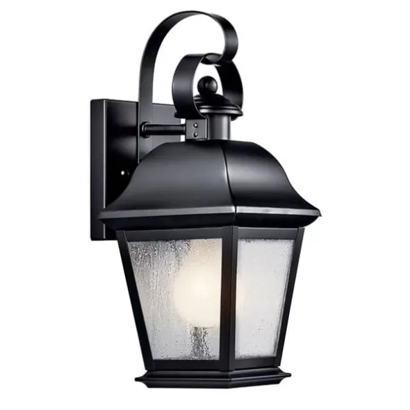 100 W E26 Medium A19 Incandescent Black Brass Traditional with Arm Wall Light | KIC9707BK