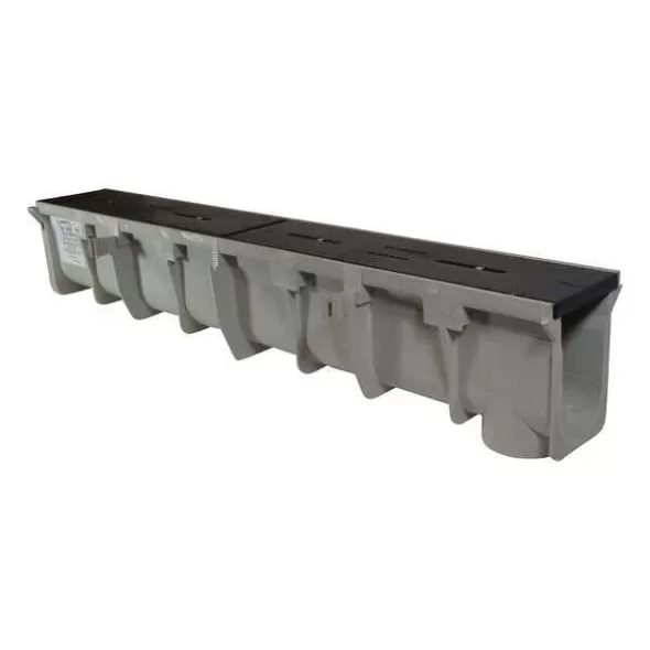 6" x 48" 215 gpm HDPE Light Gray Neutral Channel Drain | NDDDS100N