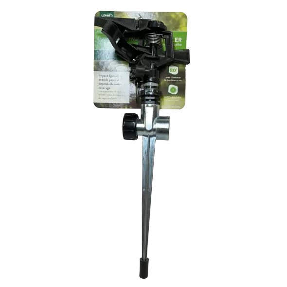 90' Partial To Full Circle Black Plastic Adjustable Impact Sprinkler On Zinc Spike |  58017N