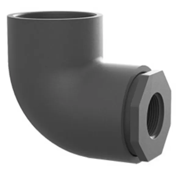 1" x 3/4" Socket x FIPT Gray PVC Schedule 80 90 Degrees Reducer Elbow | S8P90SF131