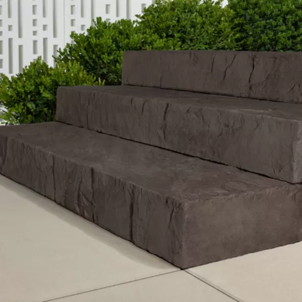 28-3/4" x 28-3/4" x 3-1/2" Chocolate Brown Double-Sided Limestone Surface Chiseled Edge Rustic Traditional York Pillar Cap | TBI002487