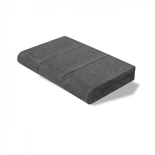 6" x 12" Rectangular Charcoal Classic Standard Fullnose Edger Coping Wall Block | UNPFECHAR