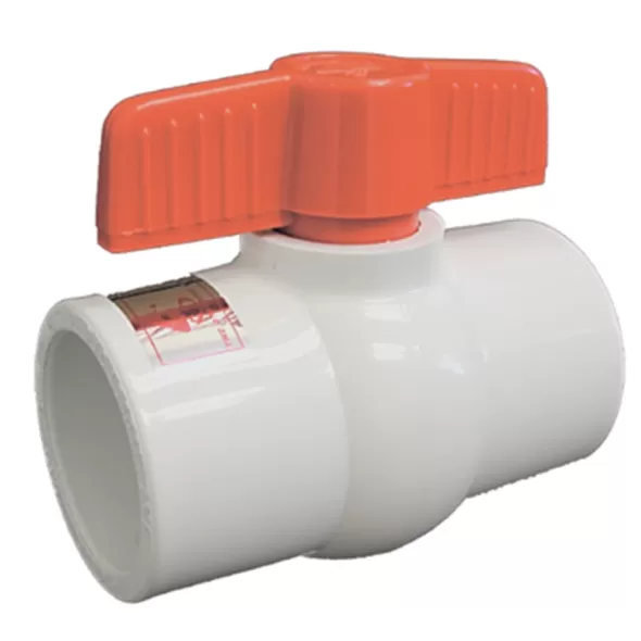 Ball Valve, 2"Socket 150 psi Quarter-Turn Handle PVC Gray 491 Series Compact