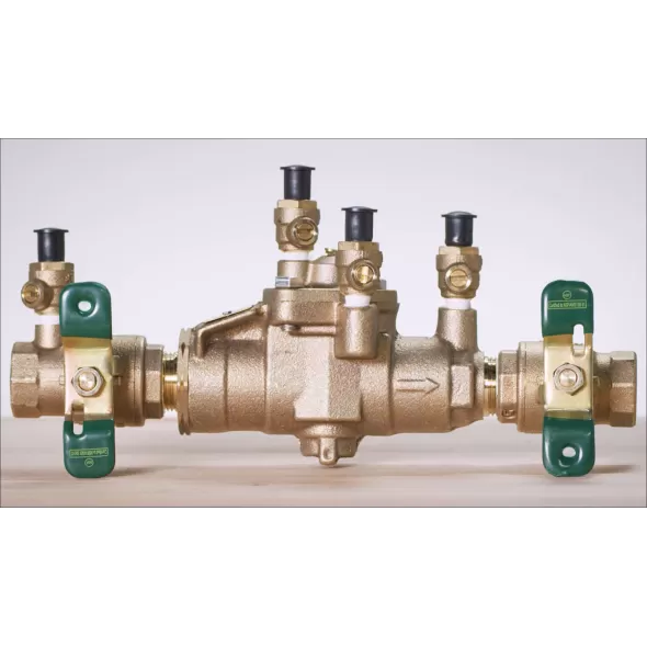Watts LF009M3-QT Reduced Pressure Zone Backflow Preventer Quarter Turn Shutoff Lead Free Bronze 3/4" | 327254