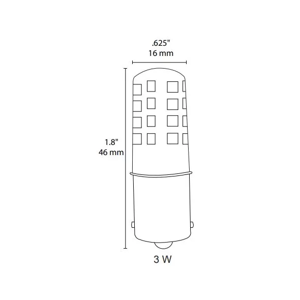 Lamp, 3 W BA15s Bayonet 80+ 220 Lumens 2800K LED Encapsulated