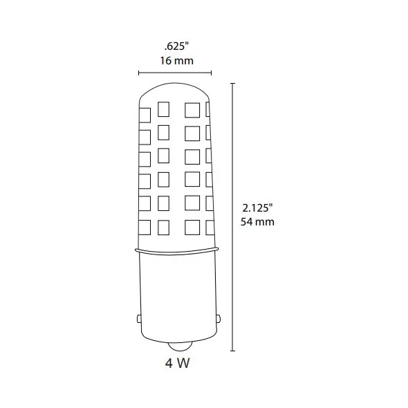 Lamp, 4 W BA15s Bayonet 80+ 320 Lumens 2800K LED Encapsulated