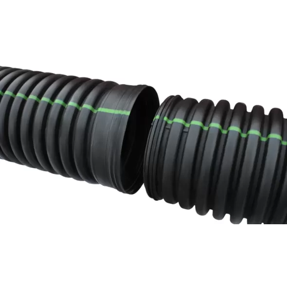 Drain Pipe, 6" x 20' Dual Wall Solid w/ST Coupler HDPE | 06150020WCDW