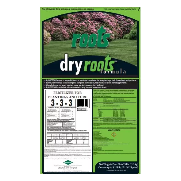 Fertilizer, 25 lb Bag 3-3-3 N-P-K Granular 3125 sq-ft Coverage Biostimulant Technology