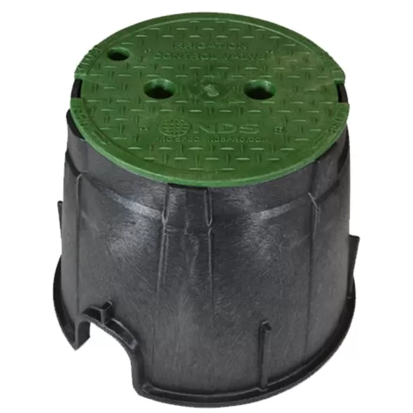 Valve Box, 10" Round HDPE Black Irrigation Control Valve Pro-Spec Corrugated
