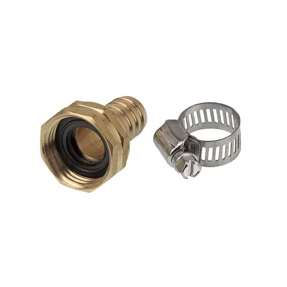Aqualine Repair Coupling with Clamp Brass 5/8" Hose | AQLBHR58C