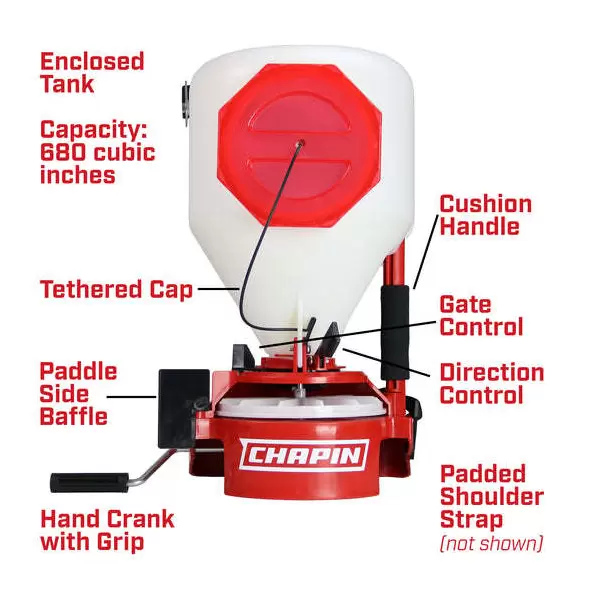 Chapin Chest-Mounted Turf Spreader with Padded Strap & Spread Control 25 Lb | CHP8700A