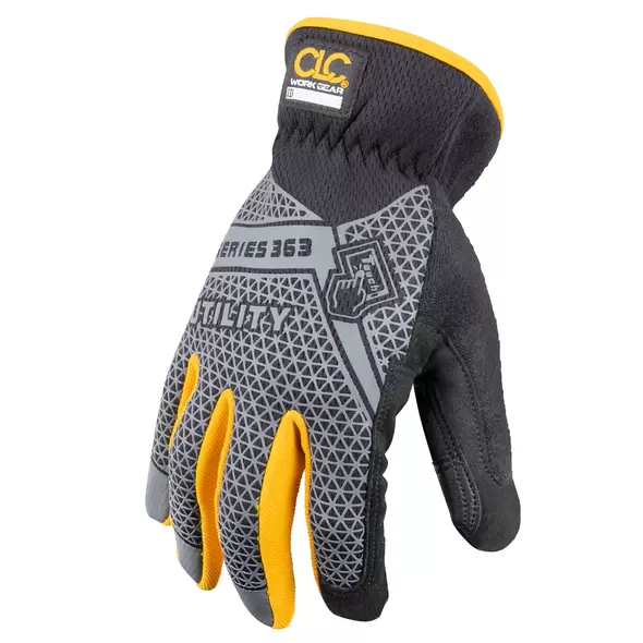Gloves, Medium Knitted Synthetic Leather Palm Open Cuff | 122M