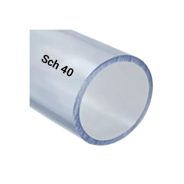 1/2" x 10' Sch. 40 Clear Plain End PVC Pipe