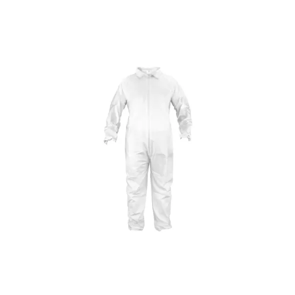 Crew Coverall Safety Vest, X-Large Polyethylene Coating Non-Woven Microporous White Zipper | 6954