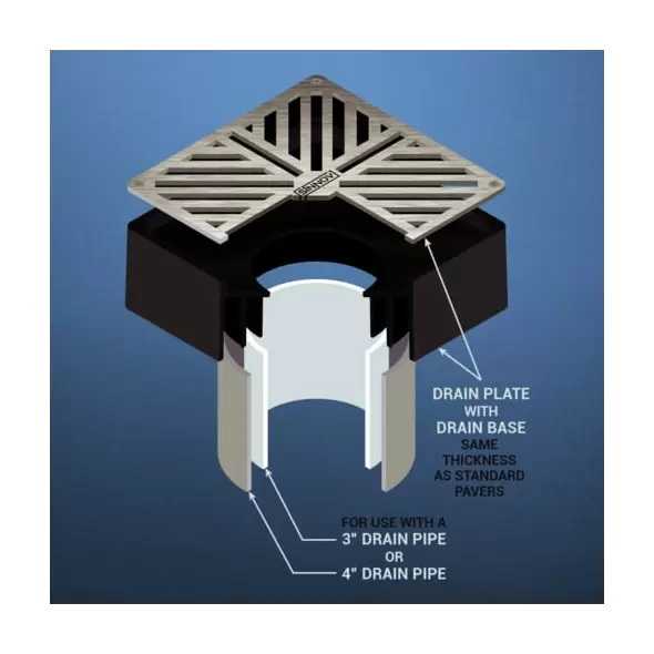 Sinnov 6" Paver Drain Grate Stainless Steel | SINDRSTL1