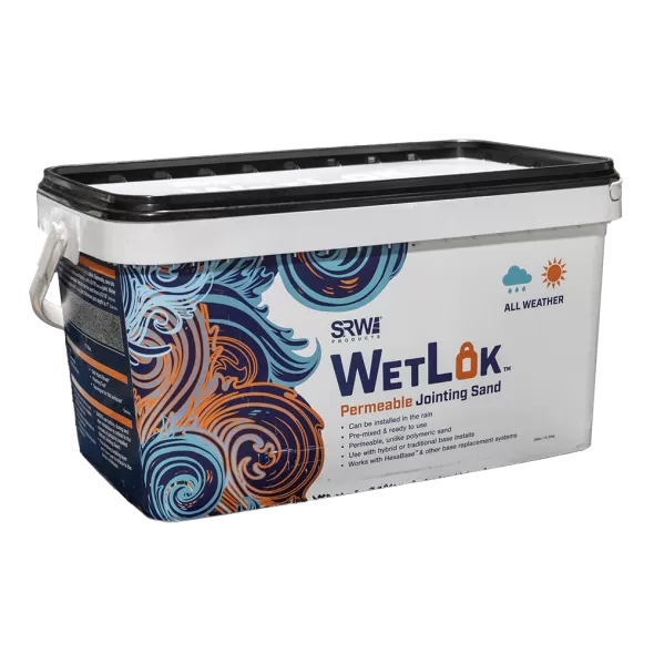 SRW WetLok Permeable Jointing Sand, Black 65 Tubs/ Pallet, 36 Lb | SRWWETLOKBLK36 | WETLOK BLK 36