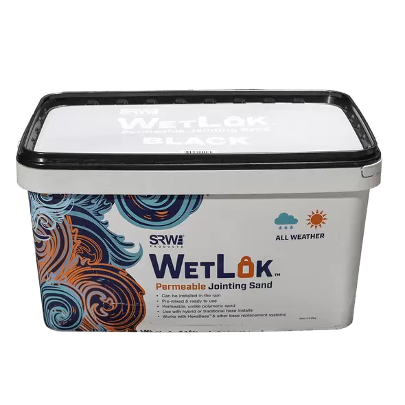 SRW WetLok Permeable Jointing Sand, Black 65 Tubs/ Pallet, 36 Lb | SRWWETLOKBLK36 | WETLOK BLK 36