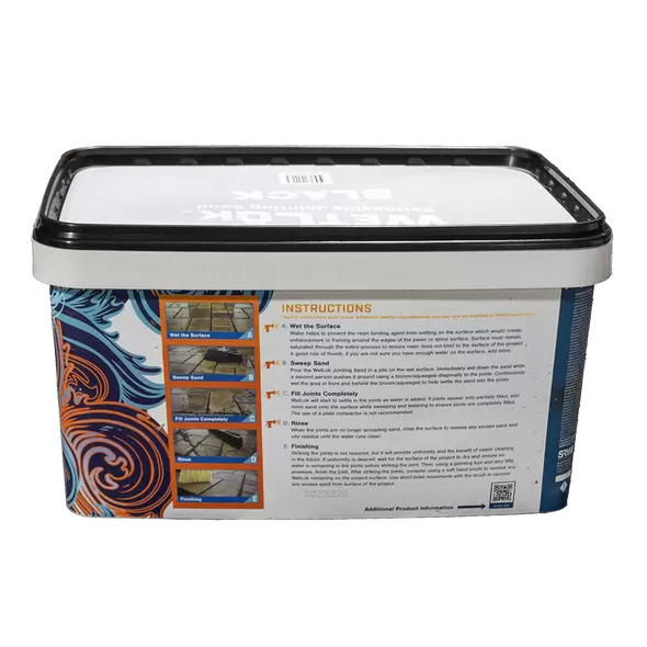 SRW WetLok Permeable Jointing Sand, Black 65 Tubs/ Pallet, 36 Lb | SRWWETLOKBLK36 | WETLOK BLK 36