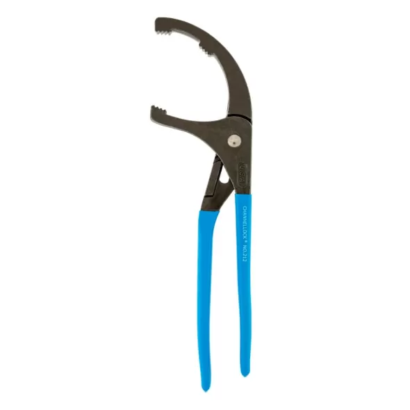 12" X 2.52" 1.77" Handle Span X 2.5 To 3.75" Jaw Capacity Oil Filter/Pvc Plier, Forged High Carbon U.S. Steel | 212