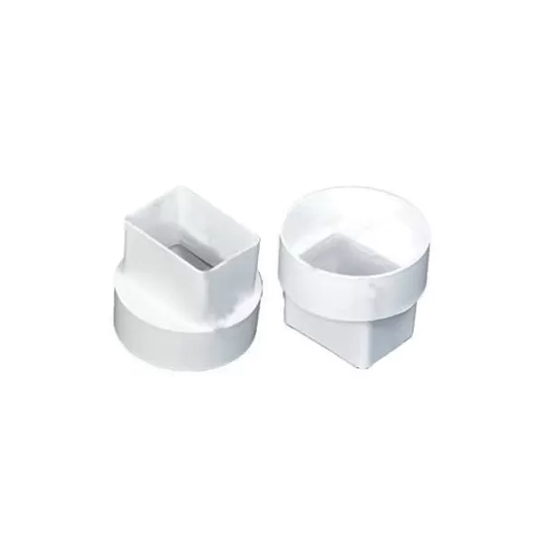 Adapter, 2" x 3" x 4" Flushmount Downspout x Solvent Sewer Hub PVC P Series SDR-35 Solvent Weld | 9P04