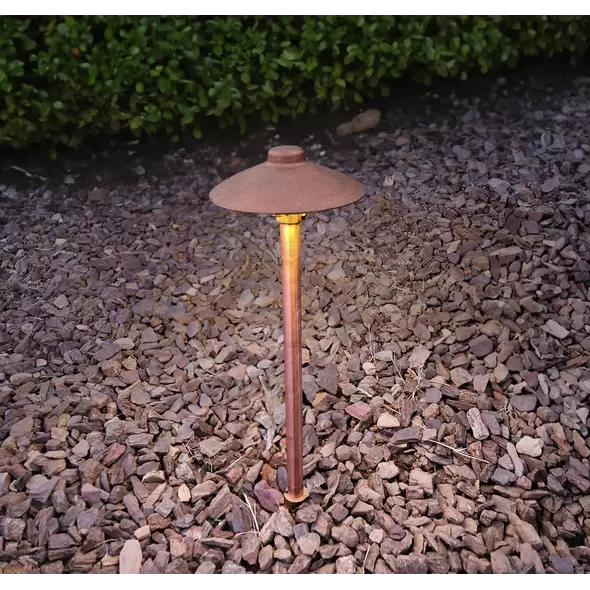 Alliance Path Light Sand Cast Bz No Lamp No Lamp, 8.5" Ground Stake, Wire L Ead (25'), Hat Dia 6", 18" Stem 22" | HSCPL1