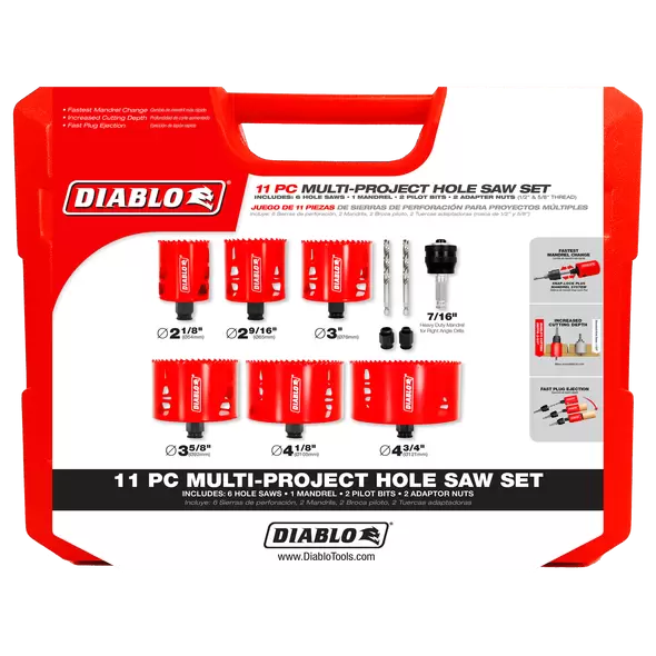 Diablo 11 Piece Bi-Metal Hole Saw Set