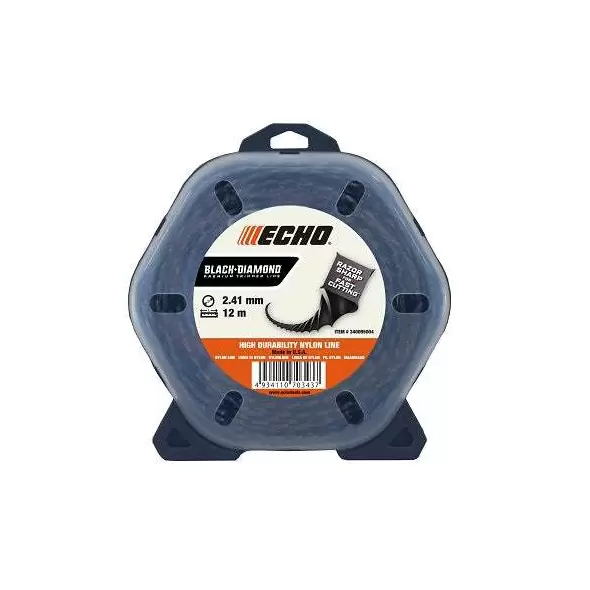 Trimmer Line, 0.095" Dia x 885' Twisted Black Nylon Medium
