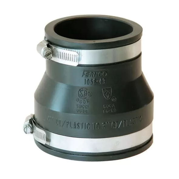 PVC Flexible Coupling 4" x 3" Plastic/CI x Plastic/CI | 1056-43