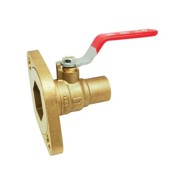 Red-White Ball Valve Lead-Free Brass 2" Solder x Flange | 2419AB2
