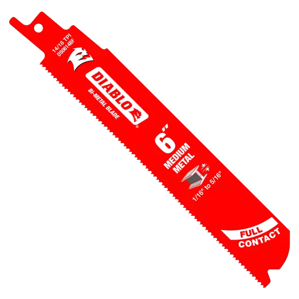 Diablo Bi-Metal Reciprocating Blade Medium Metal Cutting 15 Pack 6"