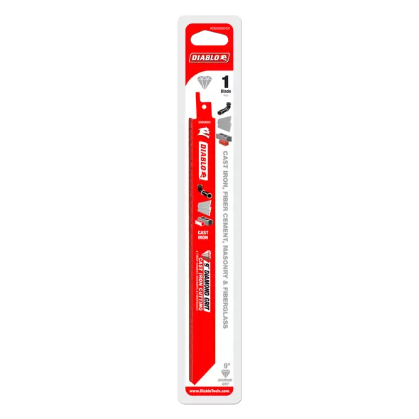 Diablo Diamond Grit Reciprocating Blade Gp For Cast Iron, Fiber Cement, Masonry, and Fiberglass 9"
