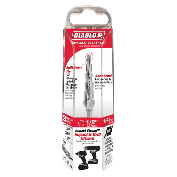 Diablo Impact Step Drill Bit (6 Steps) 1/4" - 1/2" | DSD0500S06