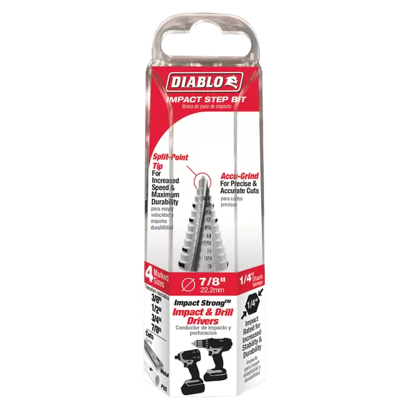Diablo Impact Step Drill Bit (12 Steps) 3/8" - 7/8" | DSD0875S12