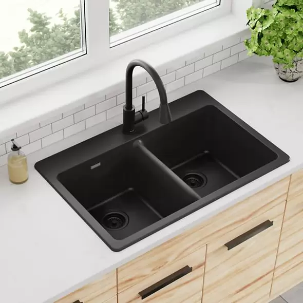 Quartz Classic Drop-in Sink Bowl, Black | ELG3322BK0