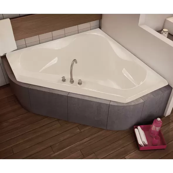 Tryst Corner Center Drain Bathtub, Acrylic White | 100053-000-001-000