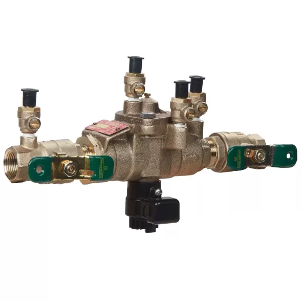 Watts Reduced Pressure Zone Backflow Preventer Assembly Quarter Turn Shutoff w/ Flood Sensor Lead Free 3/4" | LF009M3-QT-FS RPZ