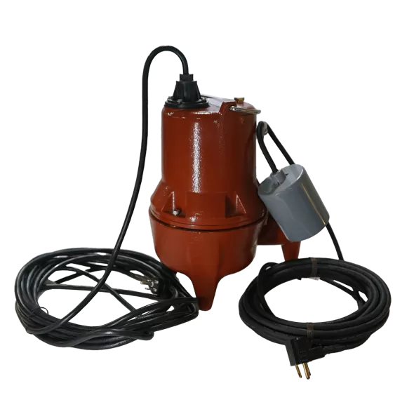 Submersible Sewage Pump, 4/10 hp 115 V 1-Phase 125 gpm LE40-Series Wide-Angle Float