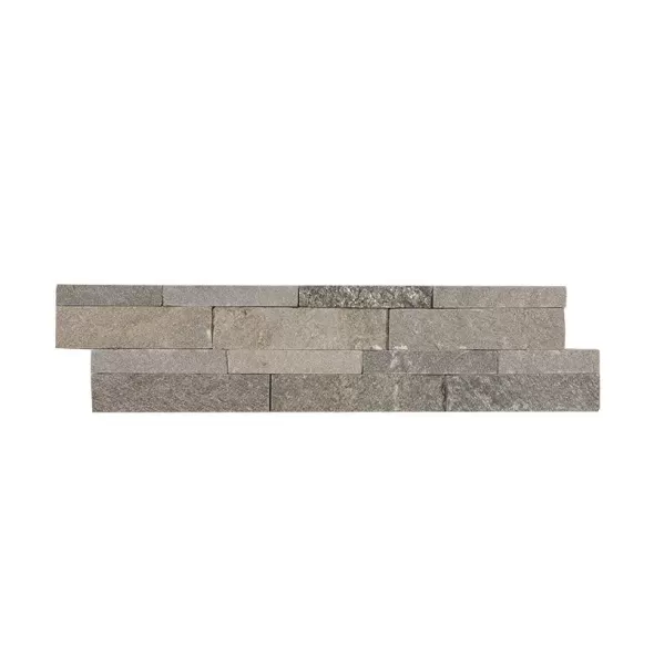 STACKED STONE FLATS ALPINE GREY ALPINE GREY QUARTZITE SPLIT FACE FLATS - 6 EA (6 SF) PER BUNDLE / 288 EA (SF) PER PALLET 6" X 24"