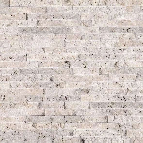 SILVER TRAVERTINE - SPLITFACE - THIN VENEER PANEL - 6" X 24" - FLATS - EACH (M)