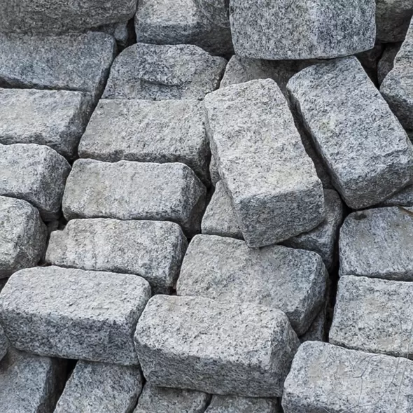 SALT AND PEPPER GRANITE COBBLES - 4 X 8 X 4