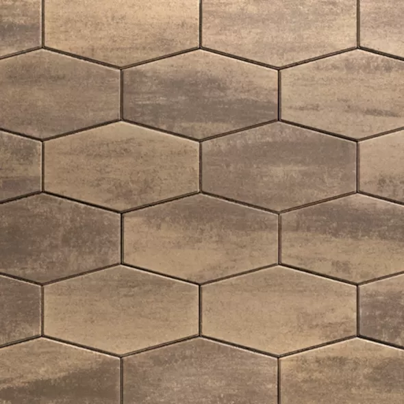 Techo-Bloc Hexa 60mm HD² Smooth Paver, Chestnut Brown | 006742