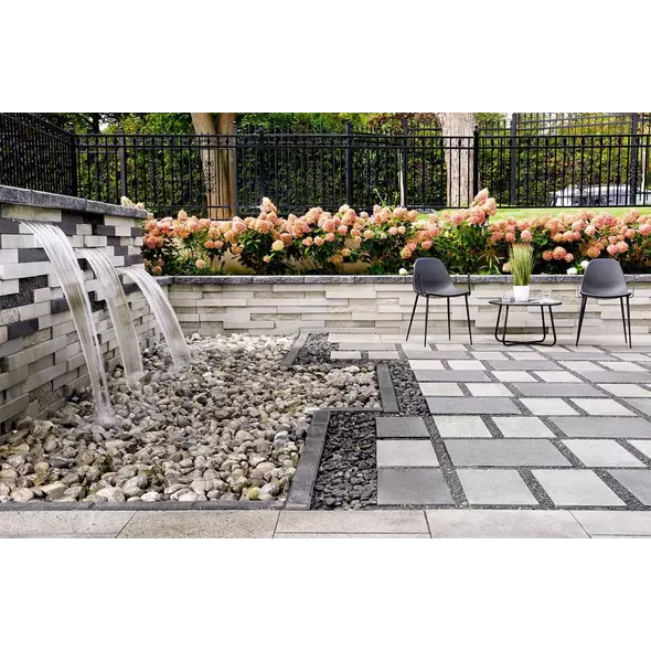 Techo-Bloc Industria Polished HD² Paver, 300X300, Shale Grey | 008482