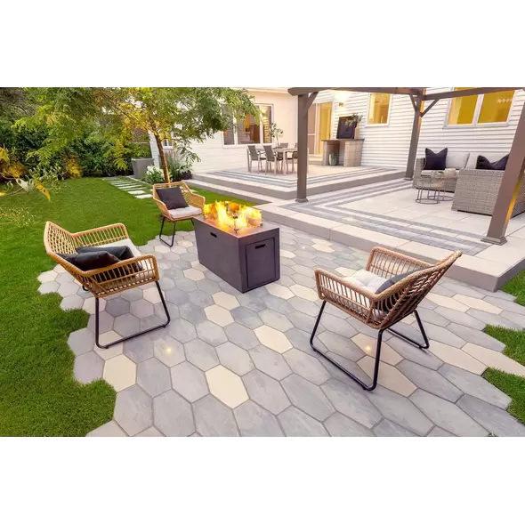 Techo-Bloc Hexa Smooth HD² Paver, 30mm, Grayed Nickel | 009421