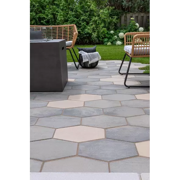 Techo-Bloc Hexa Smooth HD² Paver, 30mm, Grayed Nickel | 009421