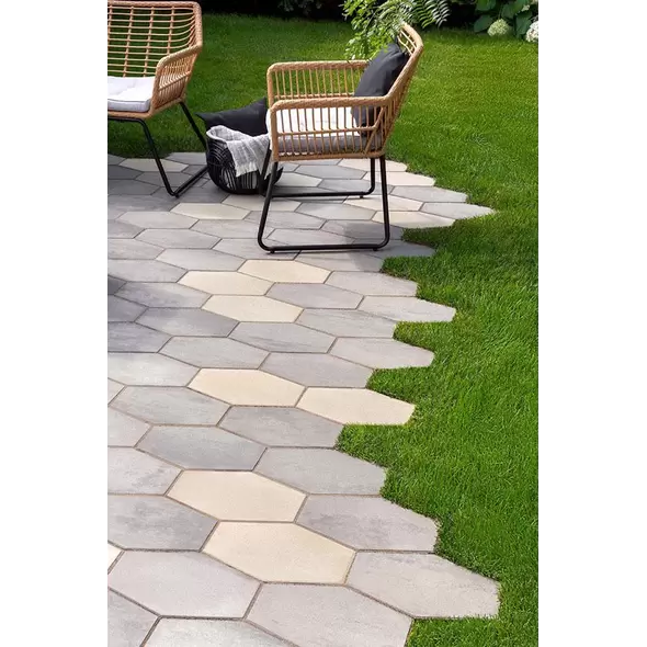 Techo-Bloc Hexa Smooth HD² Paver, 30mm, Grayed Nickel | 009421