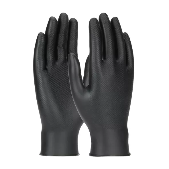 Grippaz Disposable Gloves, 6 Mil, X-Large Nitrile Black | 67-246/XL