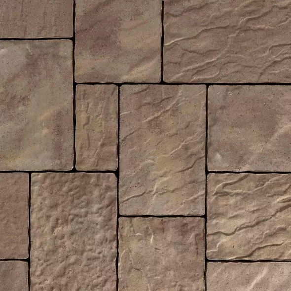 Techo-Bloc Mista Random Permeable Paver, Chestnut Brown, 3-Piece | 000074